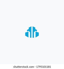 Diseño de la plantilla de icono del logotipo de edificios en la ilustración del vector
