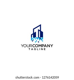 buildings logo pixel digital vector