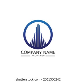 buildings logo, Real estate logo home and house icon vector logo design business icons template