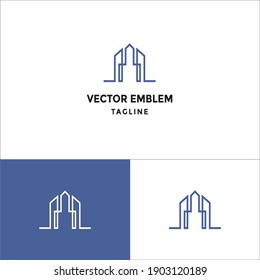 ilustración de icono del vector del logotipo de edificios
