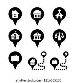 Buildings map pins