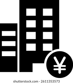 Buildings and Money Isolated Vector Icon