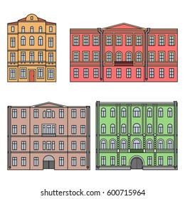 Buildings in the old town. Set 3. ?olorful