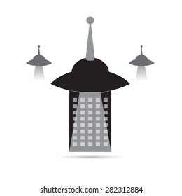 buildings on white background