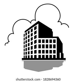 Buildings on white background icons vector