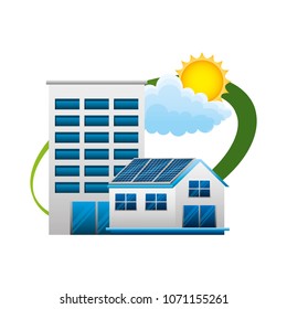 buildings with panels solar ecology energy