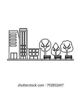 buildings and a park icon