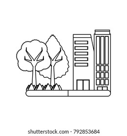 buildings and a park icon