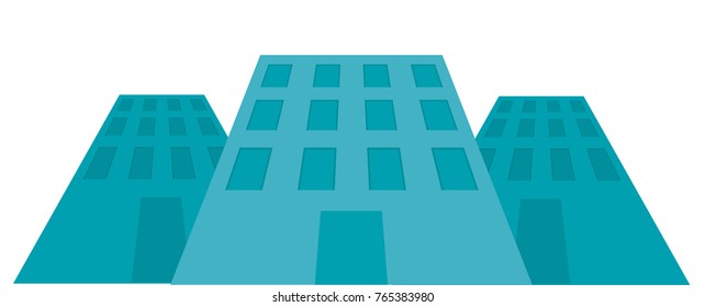 Buildings perspective isolated vector illustration