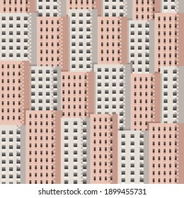 Buildings pixel art. City pixel art. Vector illustration.