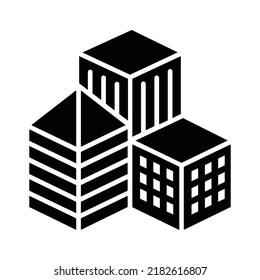 Buildings or places flat vector icon for apps and websites