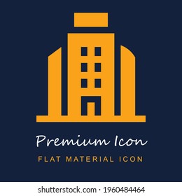 Buildings premium material ui ux isolated vector icon in navy blue and orange colors svg