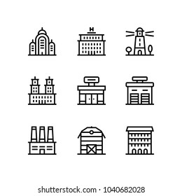 Buildings, real estate, house icons for web and mobile design pack 4