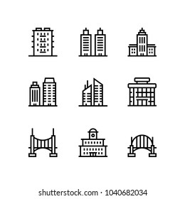 Buildings, real estate, house icons for web and mobile design pack 5