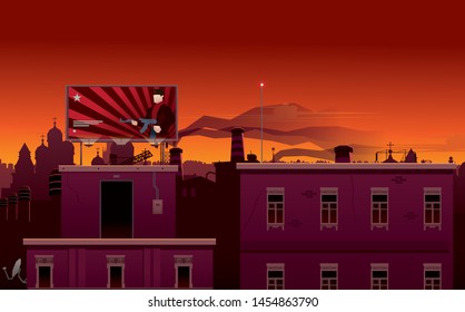 Buildings and rooftops of a city in Russia