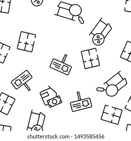 Buildings For Sale Vector Seamless Pattern Illustration