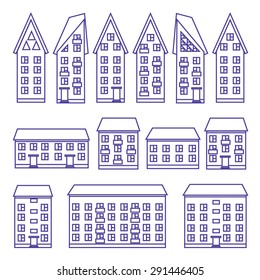 Buildings set. Different houses.

