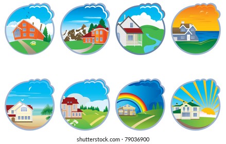 Buildings. Set. Vector illustration for you design