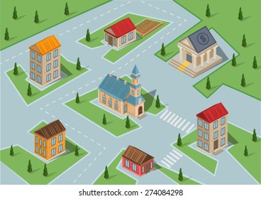 Buildings set Vector isometric