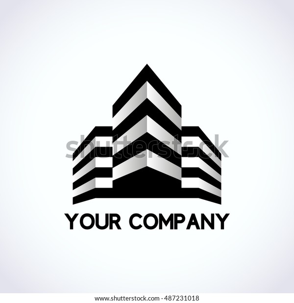 Buildings Silhouette Logo Isolated On White Stock Vector Royalty Free