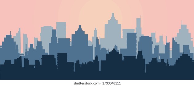 Buildings silhouette.Landscape.City background.Modern city landscape vector