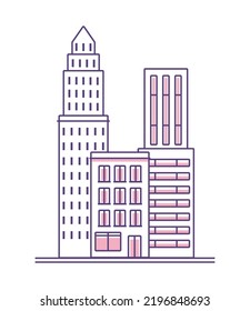 buildings skyscraper urban isolated icon