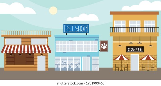 buildings store market pet shop