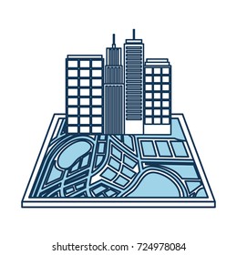 buildings town on the map navigator destination icon