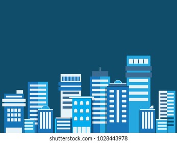 Buildings urban cityscape background. Modern city skyline. Vector illustration