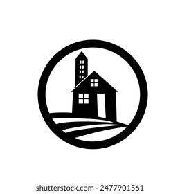 Buildings vector icon. city silhouette. vector illustration in flat design,
skyscraper illustration sign. hotel symbol. 
