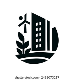 Buildings vector icon. city silhouette. vector illustration in flat design, skyscraper illustration sign. hotel symbol.