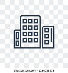 Buildings vector icon isolated on transparent background, Buildings logo concept