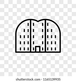 Buildings vector icon isolated on transparent background, Buildings logo concept