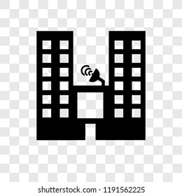 Buildings vector icon isolated on transparent background, Buildings transparency logo concept