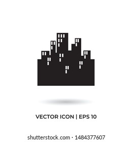 Buildings vector icon in modern design style for web site and mobile app