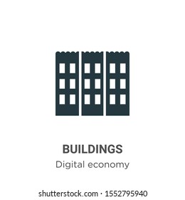 Buildings vector icon on white background. Flat vector buildings icon symbol sign from modern digital economy collection for mobile concept and web apps design.