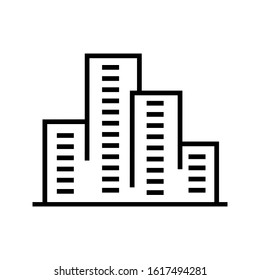 Buildings vector icon. skyscraper illustration sign. hotel symbol. penthouse logo.