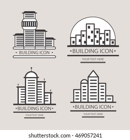 Buildings vector icon for your design. Construction of a city block.