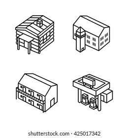 Buildings vector icons
