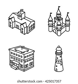 Buildings vector icons