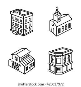 Buildings vector icons