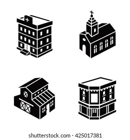 Buildings vector icons