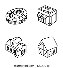 Buildings vector icons