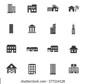 buildings vector icons for user interface design