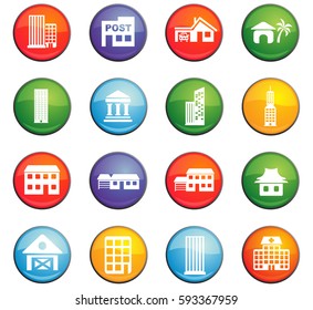 buildings vector icons for user interface design