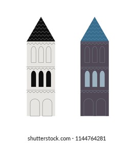Buildings vector illustration. Flat style city buildings
