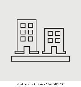 Símbolo de ilustración vectorial de edificios para diseño gráfico y de sitios web