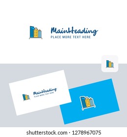 Buildings  vector logotype with business card template. Elegant corporate identity. - Vector