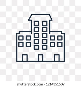 Buildings vector outline icon isolated on transparent background, high quality linear Buildings transparency concept can be used web and mobile