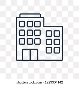 Buildings vector outline icon isolated on transparent background, high quality linear Buildings transparency concept can be used web and mobile